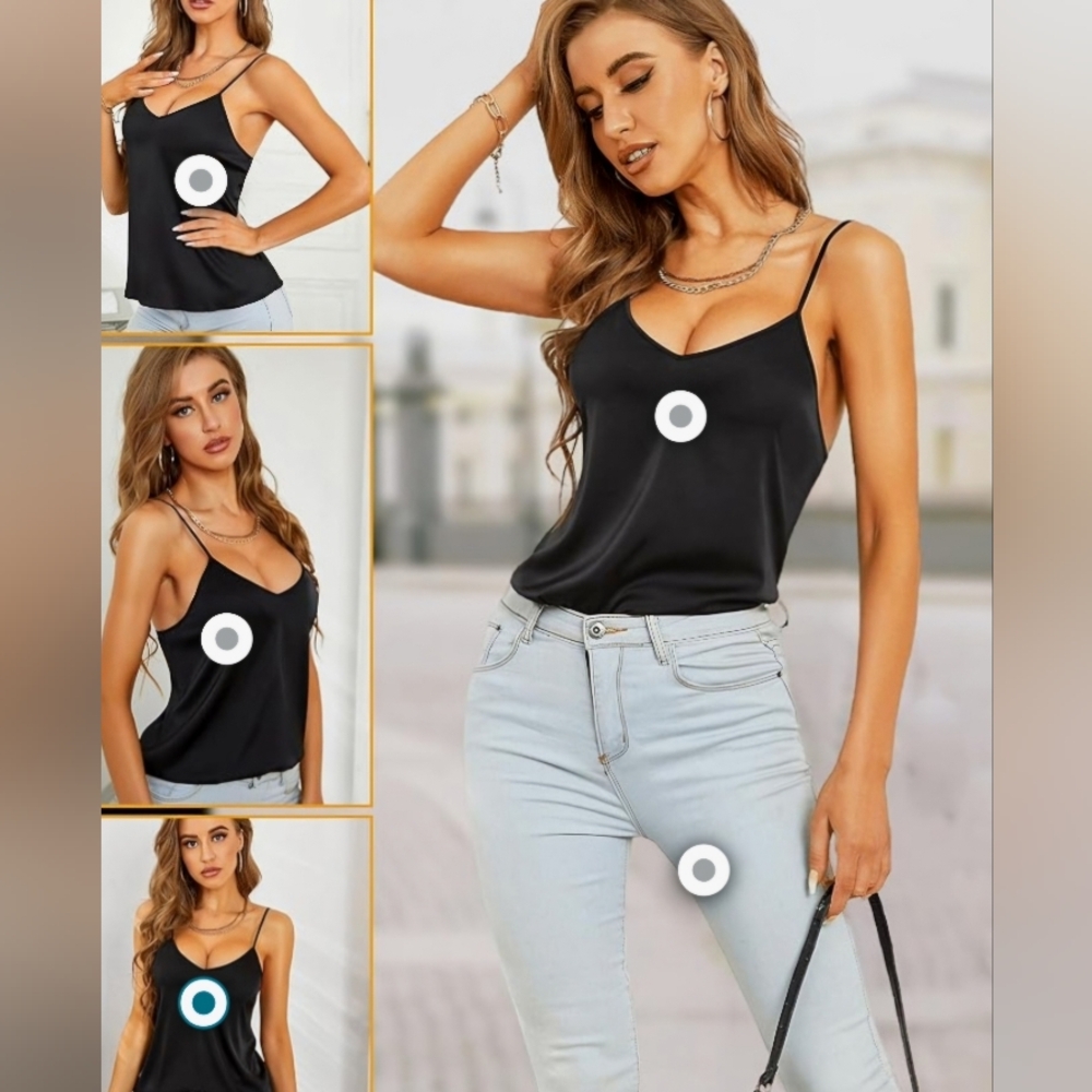 Black silk Cami tank top